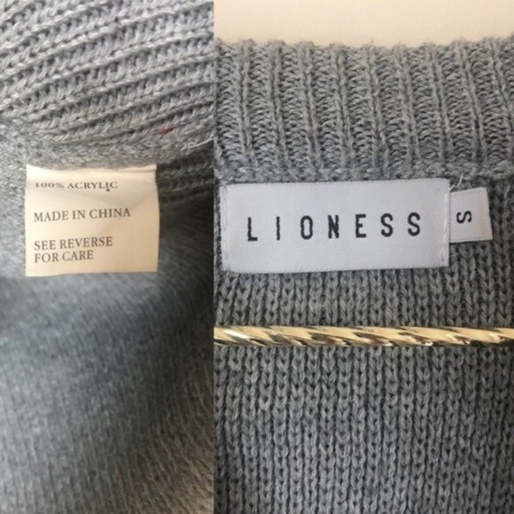 Lioness Sicily In Dusk Lace Up Sweater Gray - Picture 6 of 8